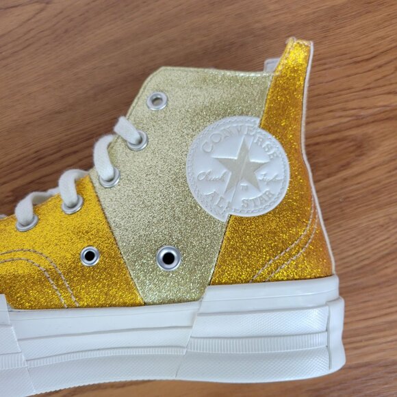 ❤️❤️Converse Chuck 70 Plus Hi Glitter Galore Sz 5 Men Shoes Gold Premium A08176C - Picture 5 of 10